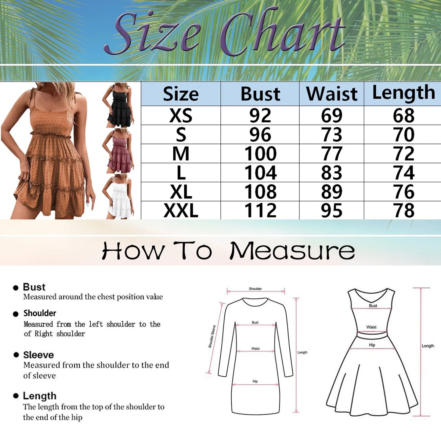 Beach Dress For Women Ruffles A Line Sundress Summer Sleeveless Spaghetti Straps Swing Dress Solid Evening Cocktail Dresses