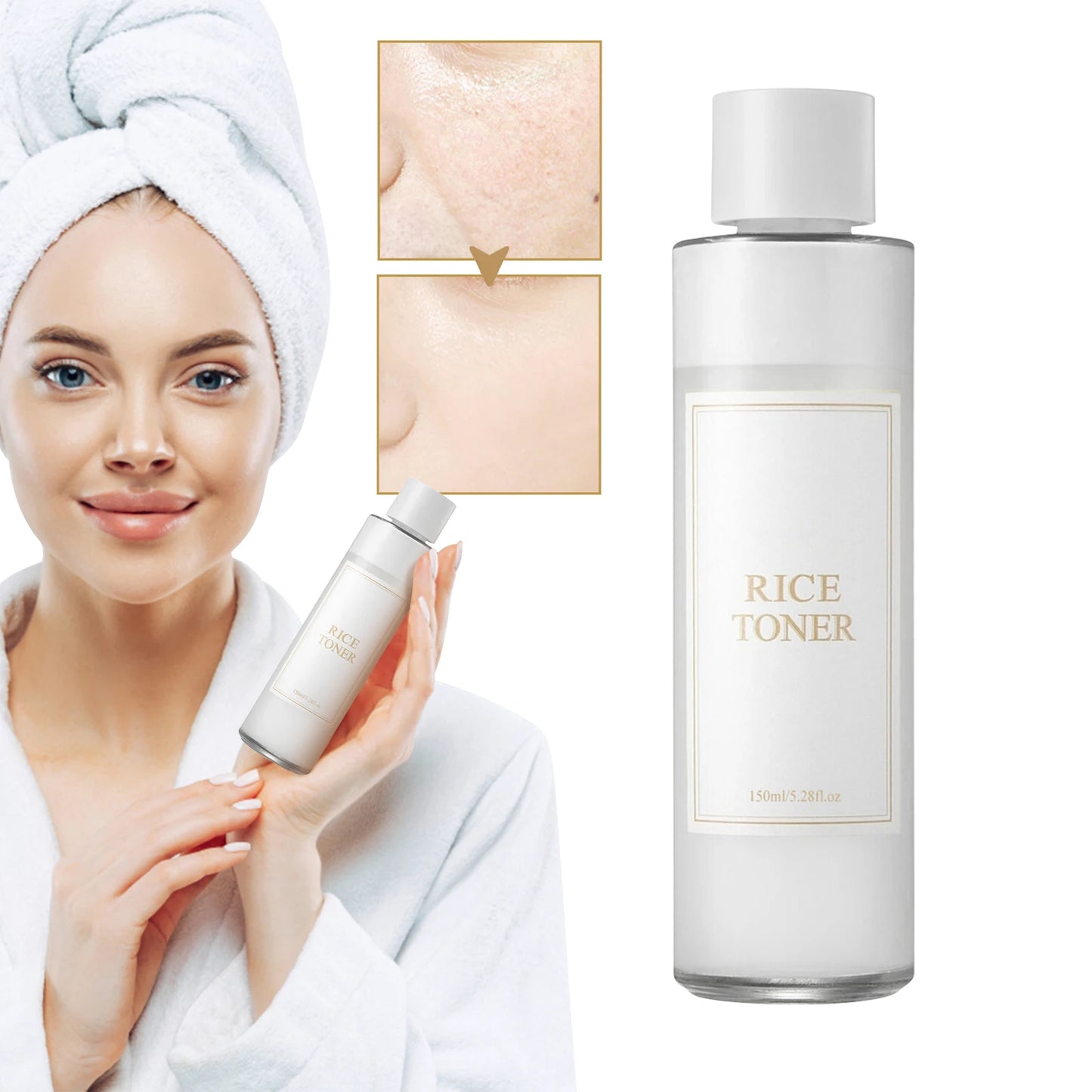 150ml Facial rice water Rice Essence Rice Raw Pulp Serum rice toner Anti Wrinkle Shrink Pores Brightening Whitening serum