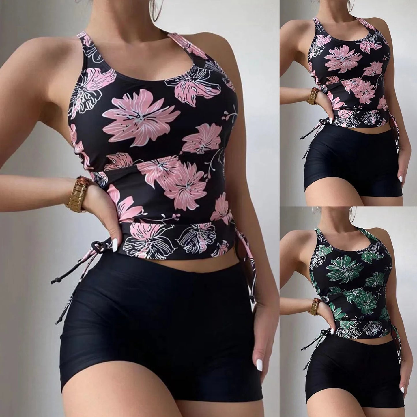 Swimwear For Women 2024 Trendy Women'S Seductive Swimsuit Set With Sexy Strap Print Bikini Set Swimwear For Women Tummy Control