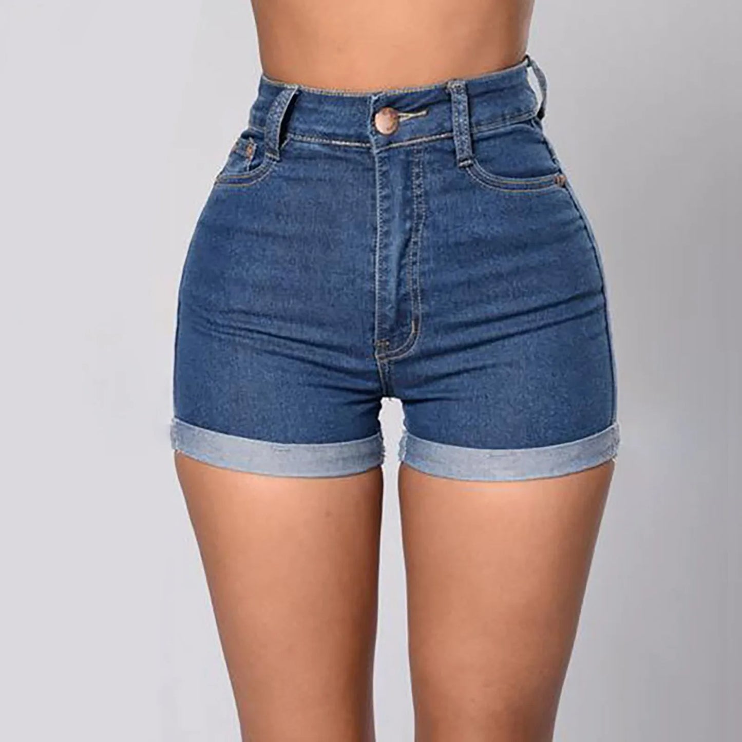 Sexy Denim Shorts Women Wrapped Hip High Waist Slim Short Trousers Women Rolled Up Short Jeans American Retro Plus Size Hotpants