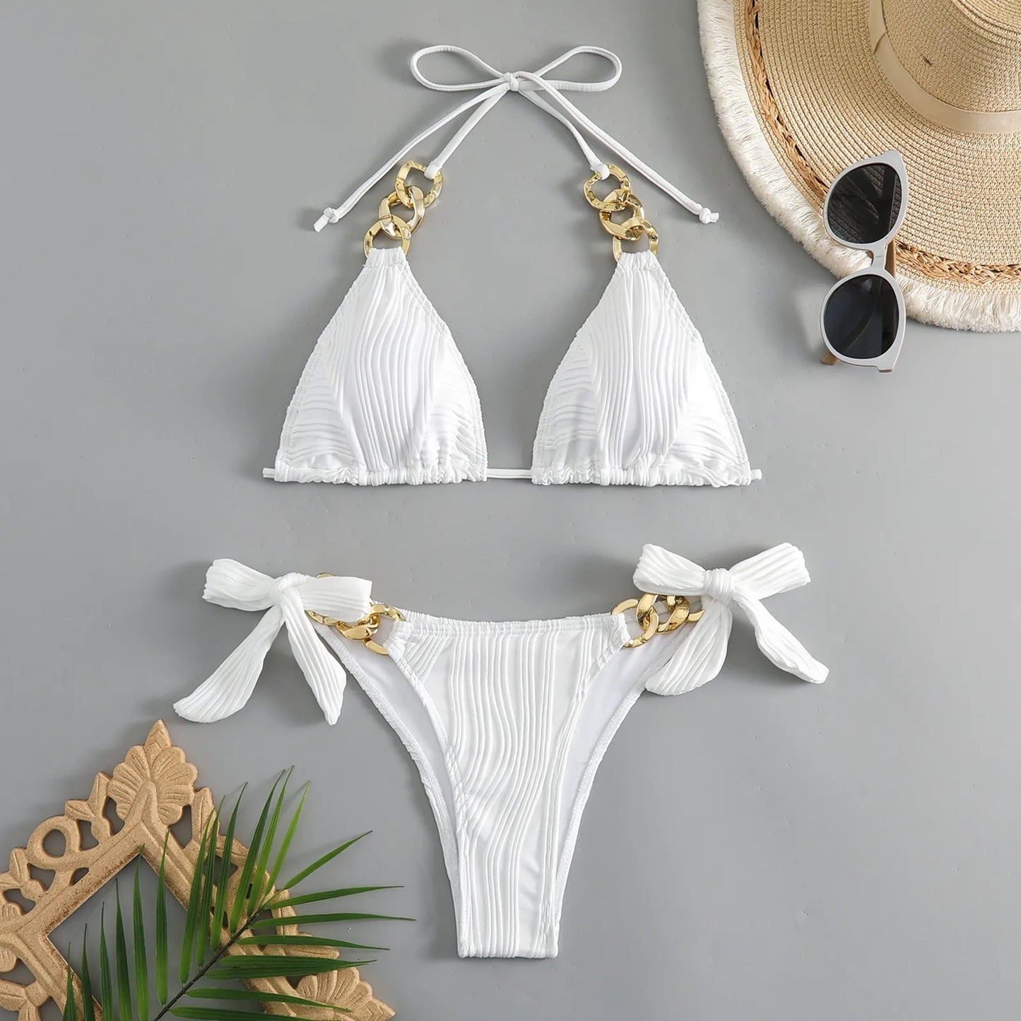 Solid Bikini Women'S Summer Swimsuit Sexy Lace Up Fresh Two Piece Swimsuit Fashion Sexy Bikini Seaside Party Beachwears 수영복