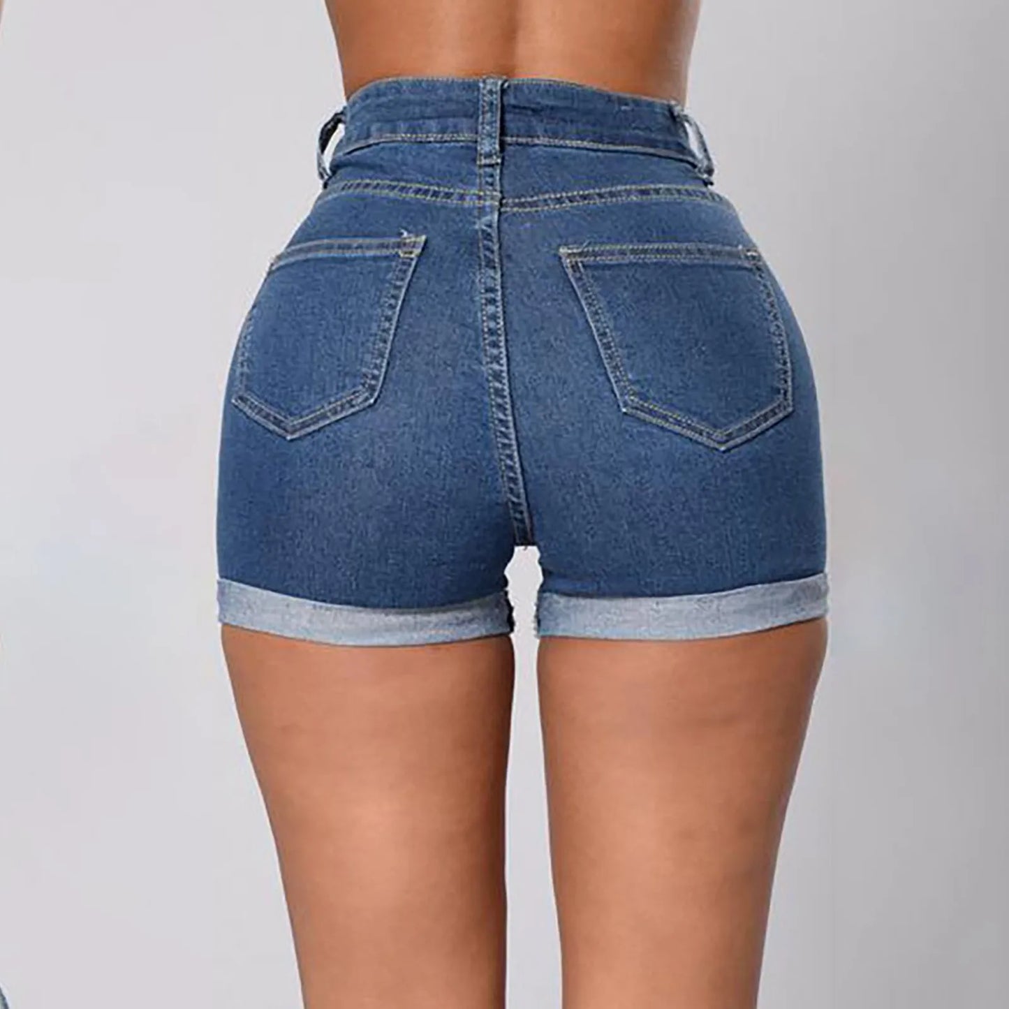 Sexy Denim Shorts Women Wrapped Hip High Waist Slim Short Trousers Women Rolled Up Short Jeans American Retro Plus Size Hotpants