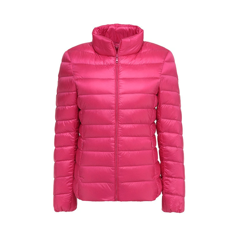 Winter Women Ultralight Thin Down Jacket White Duck Down Jackets Full Sleeve Warm Coat Parka Female Portable Outwear