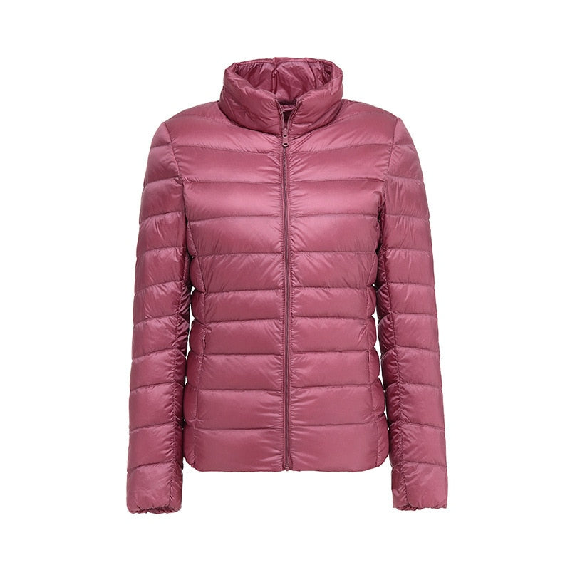 Winter Women Ultralight Thin Down Jacket White Duck Down Jackets Full Sleeve Warm Coat Parka Female Portable Outwear