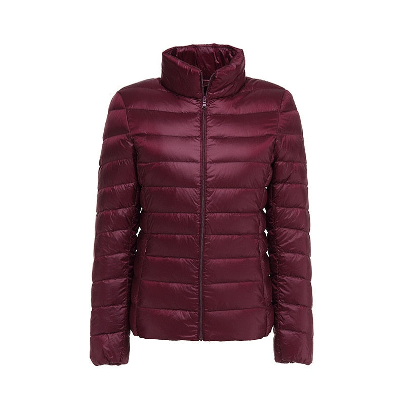 Winter Women Ultralight Thin Down Jacket White Duck Down Jackets Full Sleeve Warm Coat Parka Female Portable Outwear