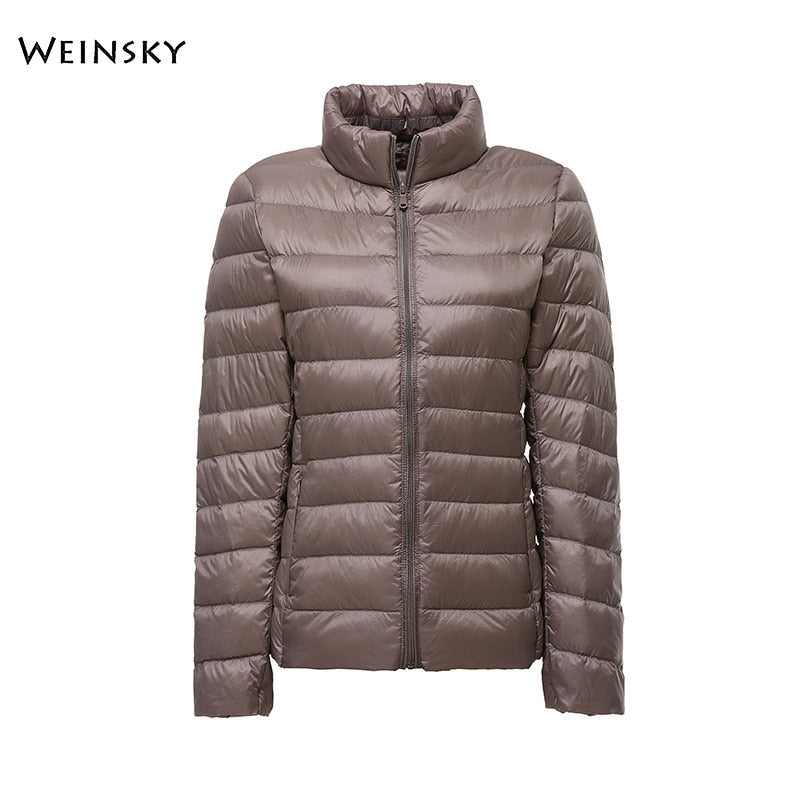 Winter Women Ultralight Thin Down Jacket White Duck Down Jackets Full Sleeve Warm Coat Parka Female Portable Outwear