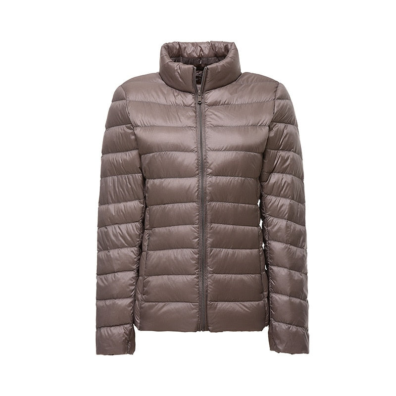 Winter Women Ultralight Thin Down Jacket White Duck Down Jackets Full Sleeve Warm Coat Parka Female Portable Outwear