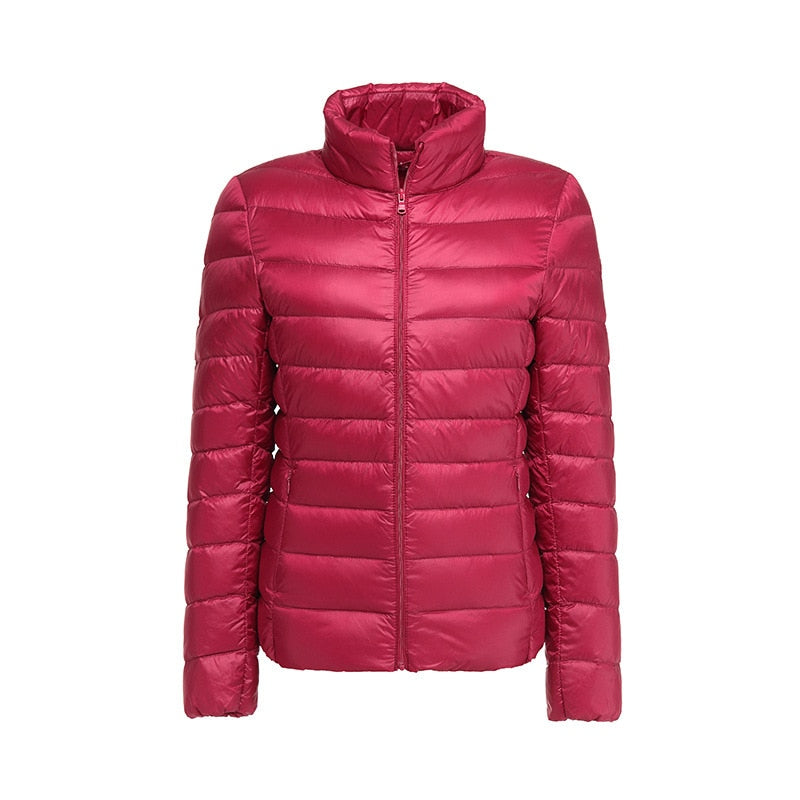 Winter Women Ultralight Thin Down Jacket White Duck Down Jackets Full Sleeve Warm Coat Parka Female Portable Outwear